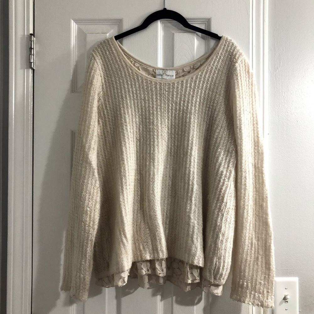Belle France blouse top large sz